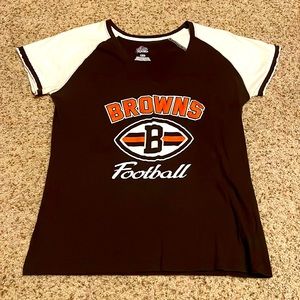 Cleveland Browns Football Women’s V Neck Short Sleeve Shirt Size Large
